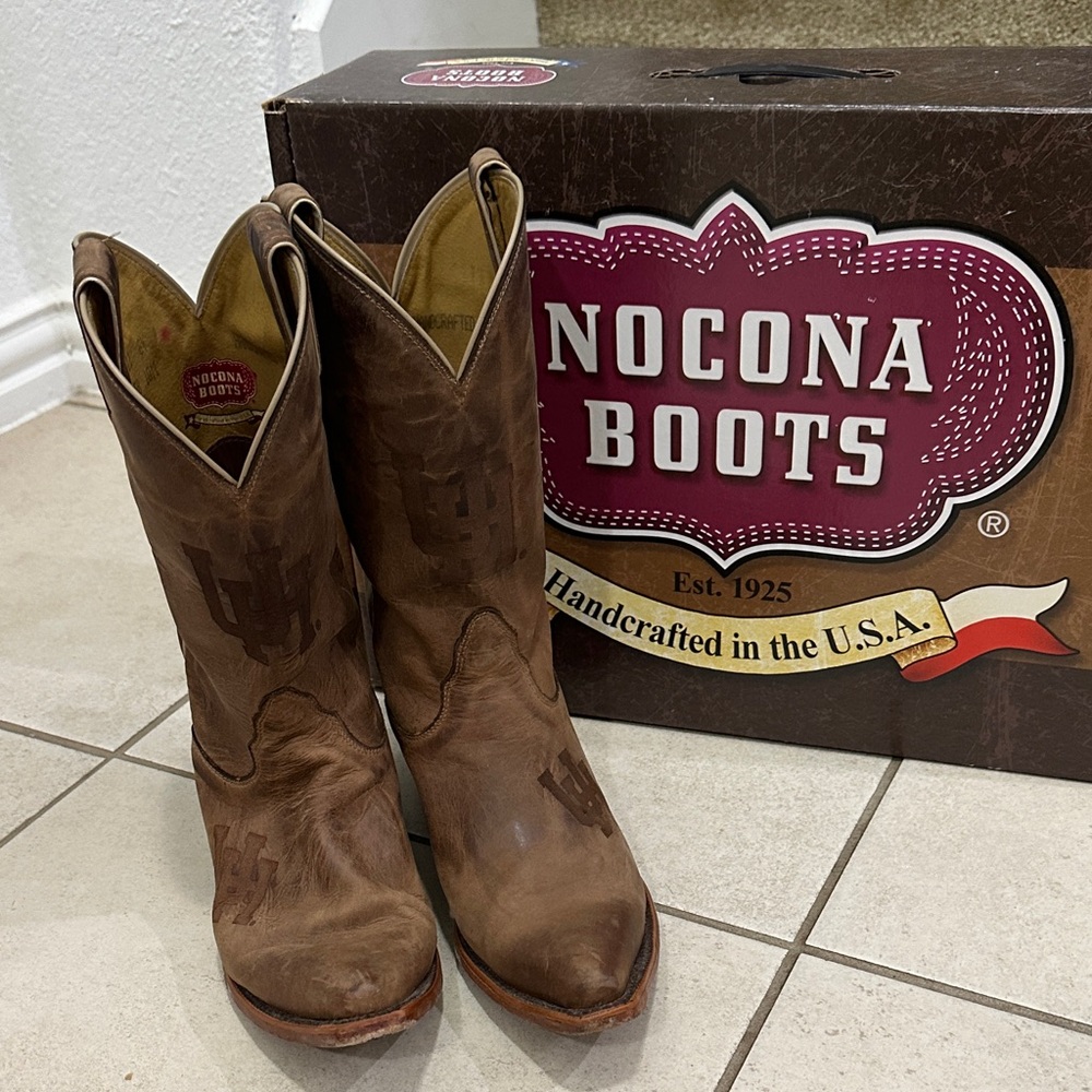 UH Nocona Tan Leather Western Boots